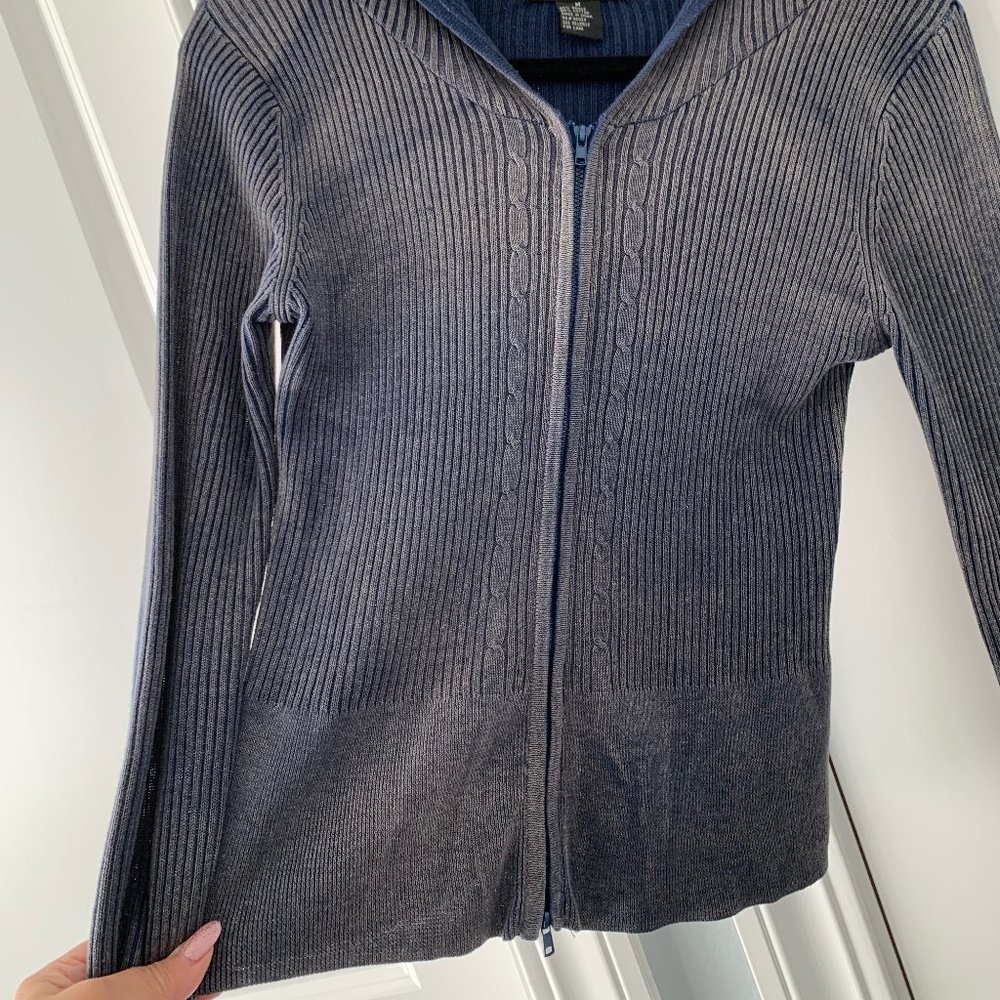 Distressed Short Hoodie Sweater